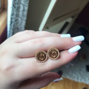 Michael Kors Rose Gold Pave Stud Earrings